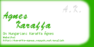 agnes karaffa business card